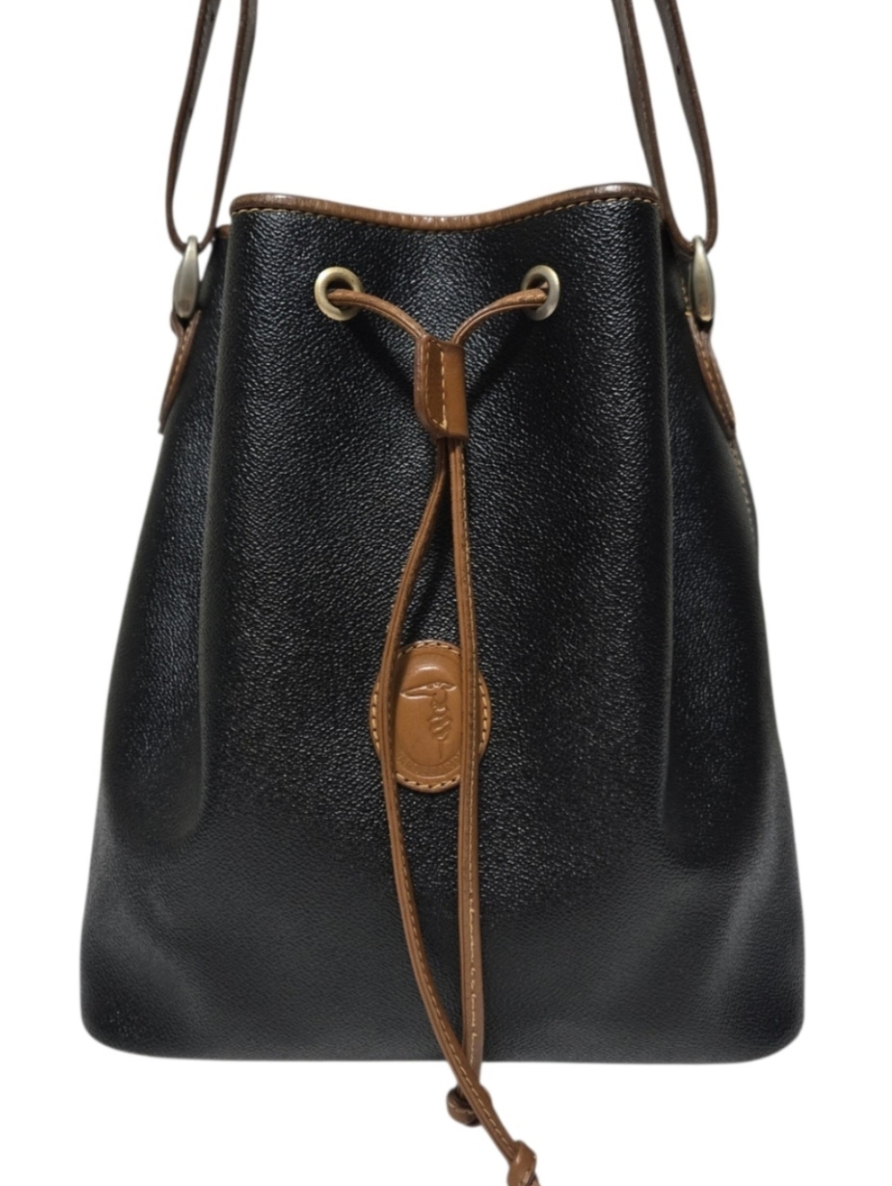 Trussardi-(Vintage) Collezione Crespo Canvas Leather Bucket Bag-EUC - Picture 15 of 15